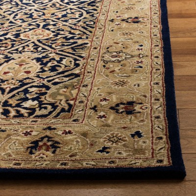Persian Legend Blue and Gold Hand-Tufted Wool Runner Rug
