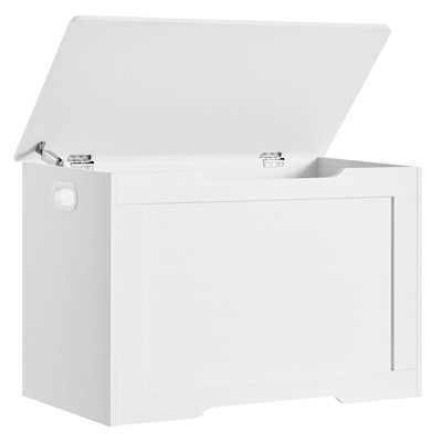 USIKEY Toy Chest, Toy Box for Living Room, Storage Chest with 2 Safety Hinges, 29“ Lift Top Storage Bench, for Bedroom, Entryway, White