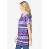 Woman Within Plus Size Short-Sleeve Pintucked Henley Tunic - 4 of 4