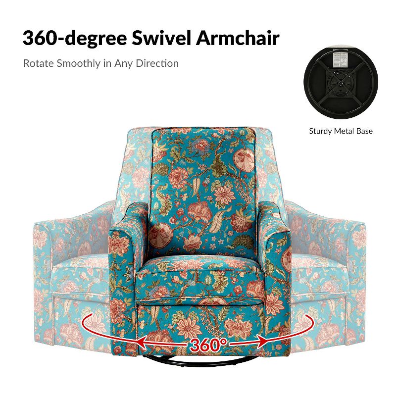 Pascual Transitional Rocker And Swivel Chair Set of 2 with Variety of Fabric Patterns|ARTFUL LIVING DESIGN, 3 of 8