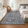Floral Print Rugs for Living Room Bedroom Vintage Trellis Accent Rug Soft Foldable Washable Indoor Rug - 3 of 4