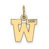 Black Bow Jewelry 14k Yellow Gold, Amanda Collection, Small Block Initial W Pendant - 3 of 4