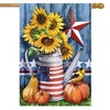 Briarwood Lane American Autumn Primitive House Flag Fall Patriotic Sunflowers 28" x 40" - 2 of 4