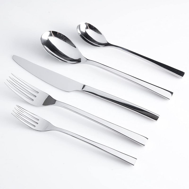 Gibson Elite Sparland Flatware Silverware Utensil Set with Spoons, Forks, and Knives for Kitchen Home Cutlery Use, Forged Stainless Steel (20 Piece), 3 of 5