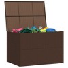 Outdoor Storage Box Brown PE Rattan, Powder-Coated Steel Large - 4 of 4