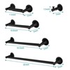 SEVOBAL Bathroom Towel Holders Brass Six Piece Wall Mounted Set Durable Corrosion Resistant Stylish for Bathroom, Matte Black, 25.6"*9.2"*3.2" - 2 of 4