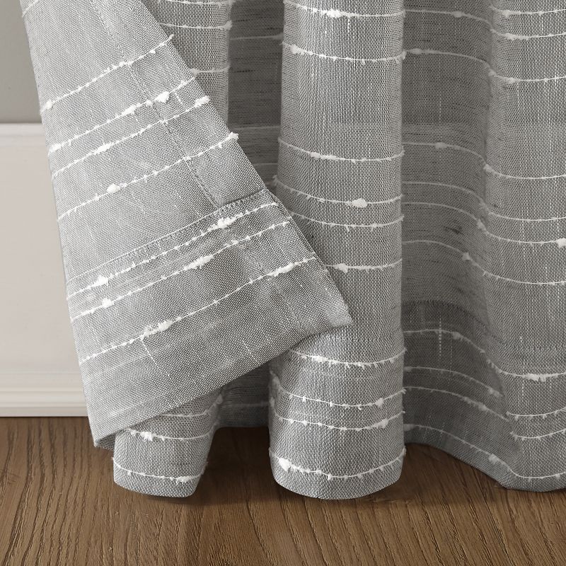 Clean Window Sheer Textured Slub Striped Anti-Dust Linen Blend Curtain Panel, 5 of 10