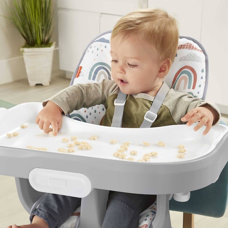 Fisher-Price SpaceSaver Simple Clean High Chair - Rainbow Showers, 3 of 8