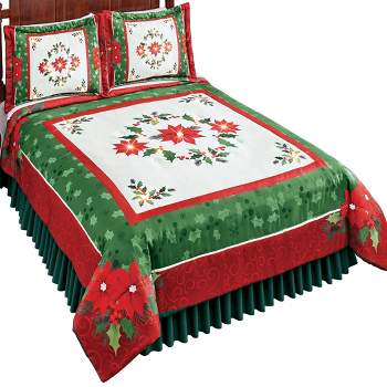 Collections Etc Lighted Poinsettia Comforter