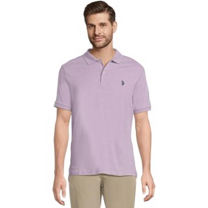 U.S. Polo Assn. Men's Solid Short Sleeve Interlock Polo Shirt, Golf Shirts for Men, Business Casual Polos - 1 of 3
