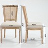 Set of 2 Upholstered Farmhouse Dining Chairs with Linen or Rattan T-Back and Carved Wood Legs for Kitchen or Dining Room-Cuddlewood - 4 of 4