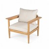 Acacia Wood Outdoor Lounge Chair with Cushions, Modern Wide Armrest Patio Chair for Garden-3irtyhousy - 2 of 4