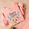 Simply Sage Market Women's Lightweight Garment Dyed Graphic Sweatshirt Happy Easter Floral - 2 of 4
