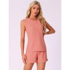 INSPIRE CHIC Women's Waffle Knit Crew Neck Sleeveless Tank Top with Shorts Lounge Sets - 2 of 4