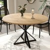 Round Dining Table for 4, 47" Dining Table, Circle Table, Dining Room Table with Heavy Duty Metal Base, Round Kitchen Table for Kitchen Dinning Room - 2 of 4