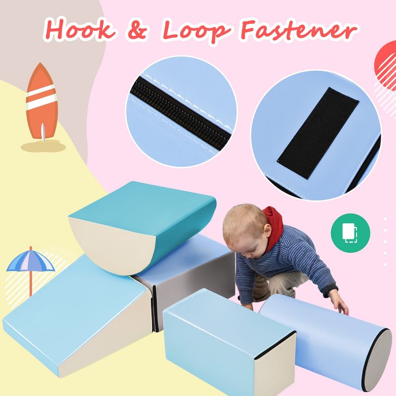 Softzone Climb and Crawl Activity Playset, Lightweight Safe Soft Foam Nugget Block for Toddlers-ModernLuxe, 4 of 15