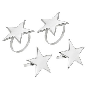 Unique Bargains Dining Table Decorations Alloy Decorative Star-shaped Napkin Rings 4 Pcs - 1 of 4