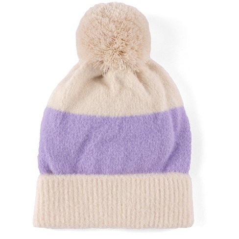 Light Purple Beanie, Purple Pom Beanie