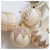 12PCS 3.15 Inch Shatterproof Christmas Ornaments - Velvet Flocked Painted Plastic Balls - 4 of 4