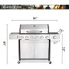 Zevemomo 7-Burner Gas Grill with Side Burner, Dual-Sided Frying Plate, Thermometer, Wheels & Side Tables, 65,910 BTU for Patio Garden & Balcony - 3 of 4