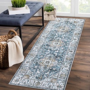 Hallway Runner Rug Washable Soft Vintage Area Rugs for Bedroom Living Room Kitchen Non Slip Floor Runner for Indoor Home Decor Stain - 1 of 4