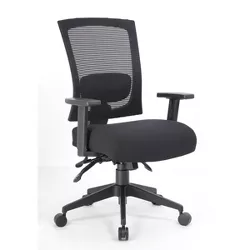 Multifunction Mesh Chair with Seat Slider Black - Boss Office Products