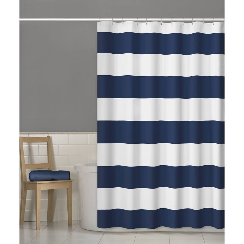Porter Striped Shower Curtain Navy - Zenna Home, 3 of 7