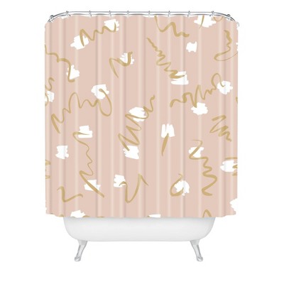 Mareike Boehmer Scribbled Pattern Shower Curtain Pink - Deny Designs