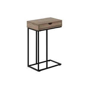FONTOI C-shaped Side Table with Storage Drawer, Bedside Table, Snack Stand for Living Room, Bedroom, Taupe, 9.45"*24"*15.75" - 1 of 4