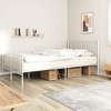 vidaXL Modern Double Bed Frame with Headboard and Footboard, Powder-Coated Steel White Bed Frame - 2 of 4
