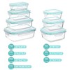 Angel Sar 7-Piece Glass Food Storage Container Set, Airtight Bento Boxes with Locking Lids, Leak-Proof Meal Prep Kit for Lunch, Leftovers - 4 of 4