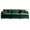 3-Seater Corduroy Mid-Century Modern Armrest Sofa with High-Resilient Cushions and Throw Pillows for Living Room - 4 of 4