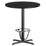 Emma and Oliver 36" Round Laminate Bar Table with 30"x30" Foot Ring Base
