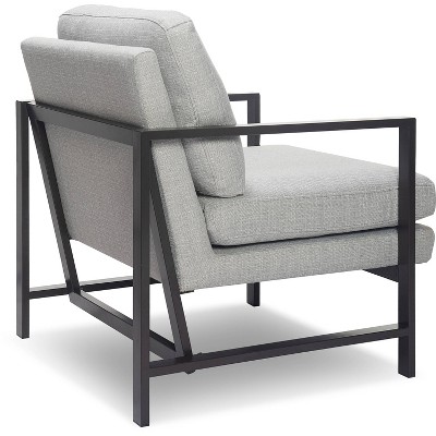 Russell Light Gray Metal Frame Accent Chair