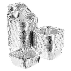 Unique Bargains Greaseproof Party Single-sided Aluminum Foil Cupcake Liners 50 Pcs - 1 of 4