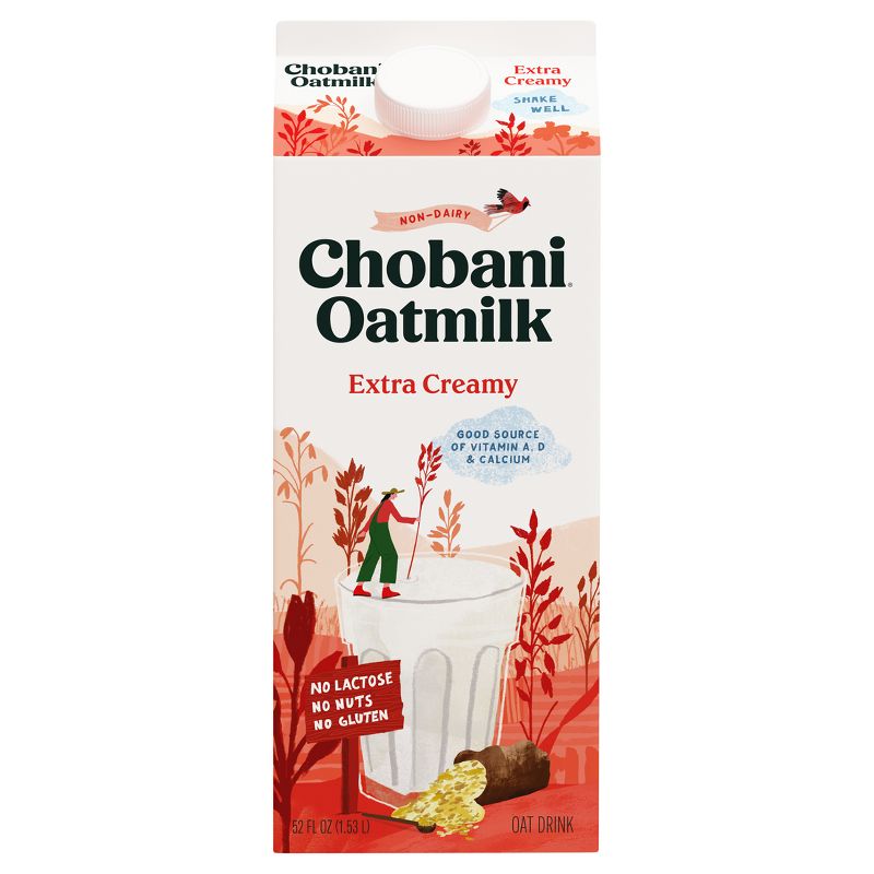 Chobani Extra Creamy Plant-Based Oatmilk  - 52 fl oz, 1 of 12