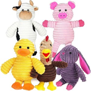 Prime Pets Dog Toys, 5 Pack, Plush Dog Squeaky Toys, Assortment Value Bundle Animal Pet Toy for Small Medium Large Dogs, Stuffed Puppy Chew Toy - 1 of 1