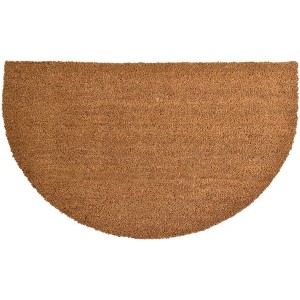 Evideco French Home Goods Sheltered Half Round Front Door Mat Lea Natural Braided Coir Coco Rubber Rug 30x18 - 1 of 4