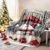 Lomsoe Christmas Snowmen with Umbrellas Print, Soft & Warm Flannel Blanket, Home & Office Decor. - 3 of 4