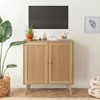 Buffet Cabinet with Storage and Adjustable Shelves, Rattan Door Accents, Solid Wood Feet, Sideboard for Hallway, Entryway, Living Room - 3 of 4