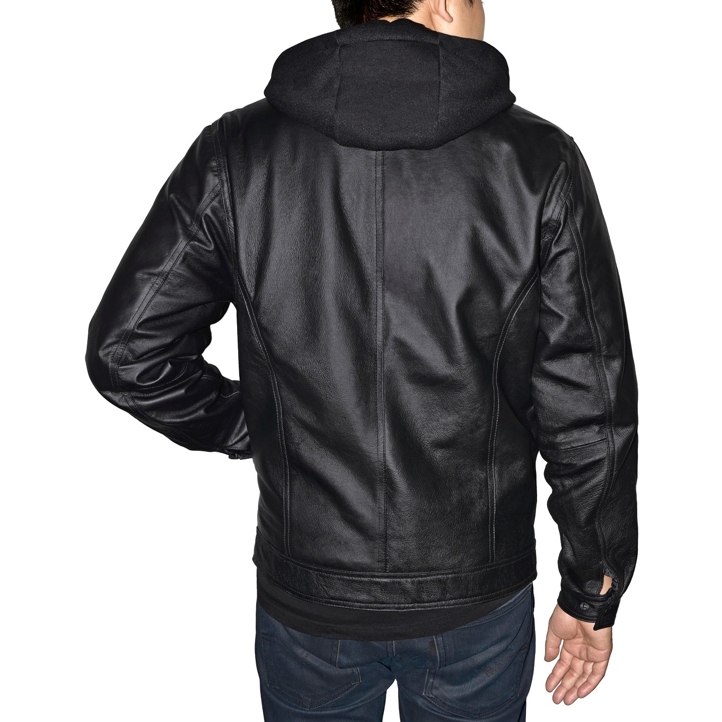 Мужская куртка Victory Outfitters Genuine Leather Hooded Racing Jacket Brown, цвет: Коричневый — фото 3