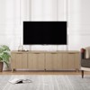 Sevobal Decorative Storage Cabinets TV Stand, Mid-Century Modern Four Door Cabinet Storage for Living Room Bedroom, Light Brown 59.1*13.8*17.7 - 2 of 4