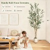 4/5/6/7FT Artificial Olive Tree, Faux Silk Plant with Natural Wood Trunk, Lifelike Fruits, Imitation Ceramic Planter & Green Moss for Home Office - 2 of 4