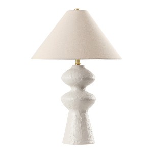Keira 24.5" Table Lamp - TBL4590 - White/Oatmeal - Safavieh - 1 of 4
