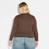 Women's Long Sleeve Roundneck Button-Down Shirt - Wild Fable™ - 3 of 4