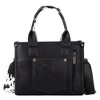 Cow Print Tote Bag for Women Western Purse Boho Top Handle Satchel Handbag with Guitar Strap Gift Black, XY WG133-8120SBK - 3 of 4