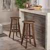 Coolbibila-Set Of 2 Barstool, Acacia Wood Bar Chair, Bar Chair High For Outdoor,  Armless Design Bar Chair Stool, Modern Bar Chair - 2 of 4