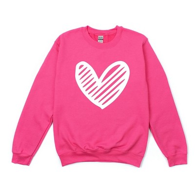 Simply Sage Market Women's Graphic Sweatshirt Heart Scribble