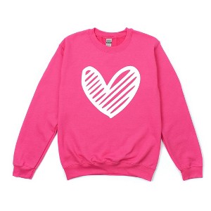 Simply Sage Market Women's Graphic Sweatshirt Heart Scribble - 1 of 4