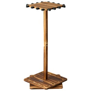 VEVOR Fishing Rod Holders for 16 Fishing Poles, 360° Rotating Wood Fishing Rods Rack for Garage Organization and Storage, Floor Stand, Brown - 1 of 4